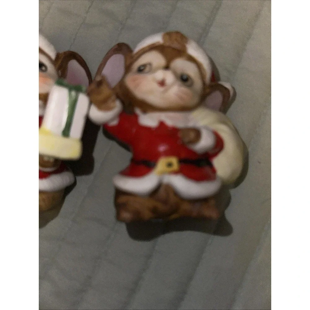 Vintage Christmas Mouse‎ Mice 5405 HOMCO Ceramic Figurines 4